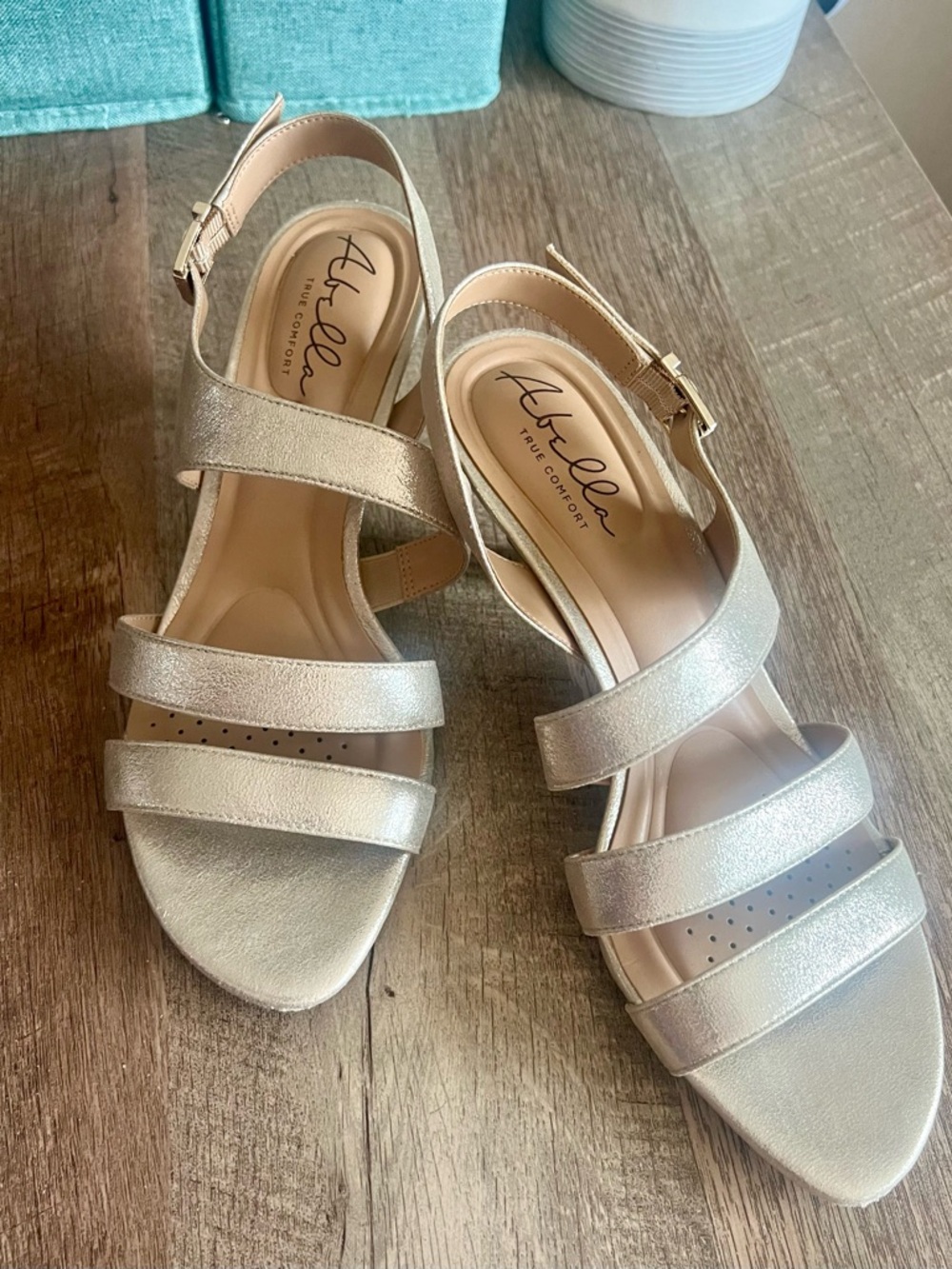 Aerosoles Metallic Silver Strappy Comfort Sandals - Women - Picture 6 of 6
